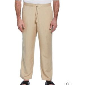 Cubavera Men's Beige Mid-Rise Drawstring Waist Textured Pants Size LX32
